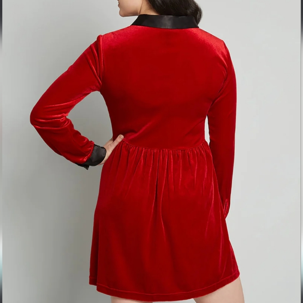 💀NWT Is it Wednesday yet? Velvet mini dress - Picture 2 of 5